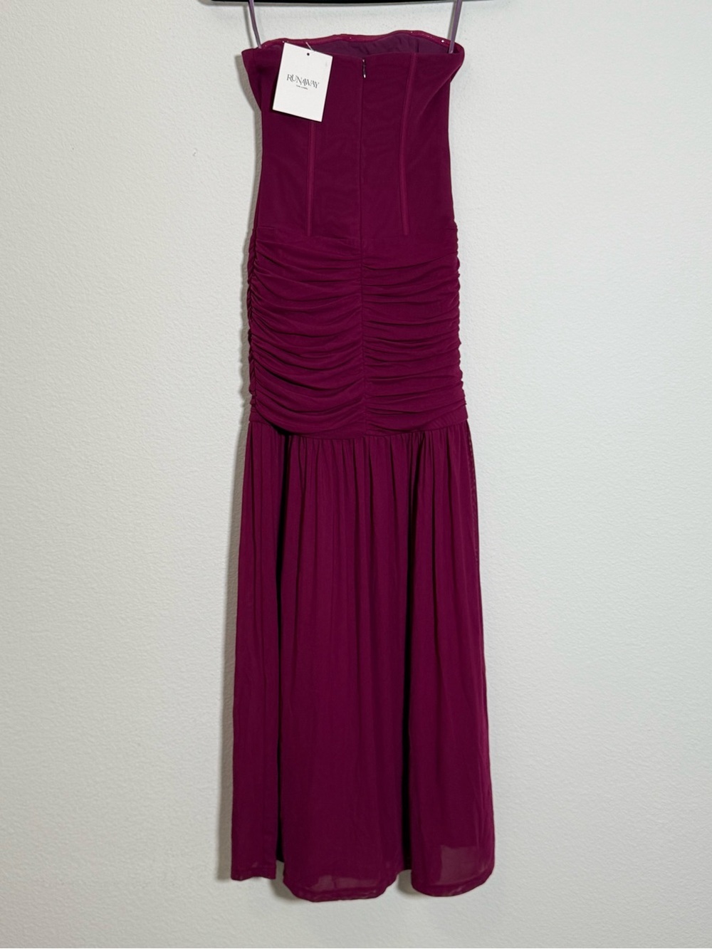 Runaway The Label Lillie Corset Maxi Dress Plum Mesh Strapless Formal XS NWT - Picture 3 of 8